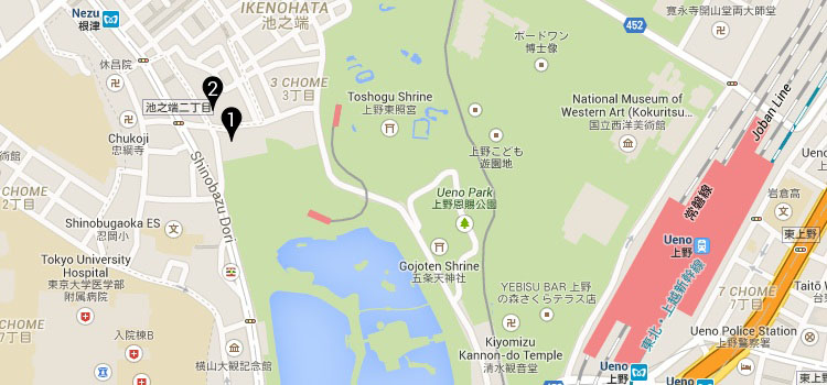 Ueno Green club map